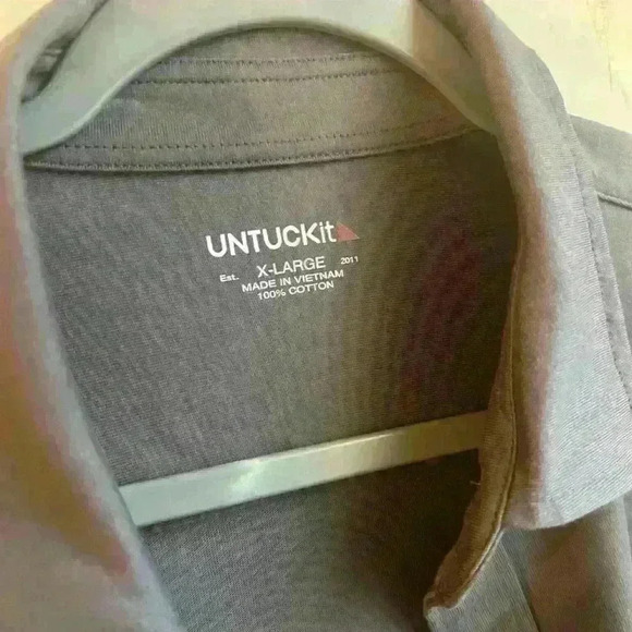 Untuckit men’s gray long sleeve 100% cotton button down size XL - Picture 3 of 3